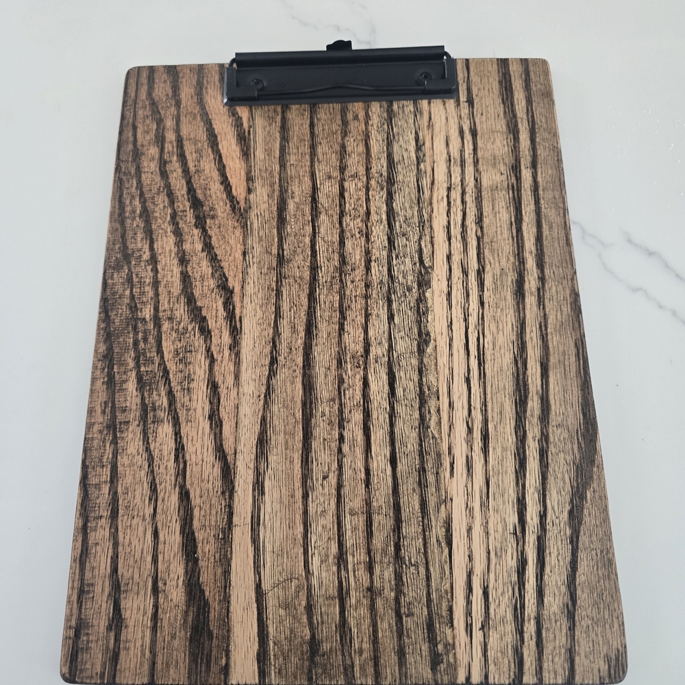 Rustic Wooden Clipboard with Black Clip